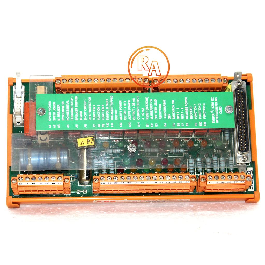 ABB SYNPOL D 3DDE 300 412 CMA 132 Generator Relay Terminal Board