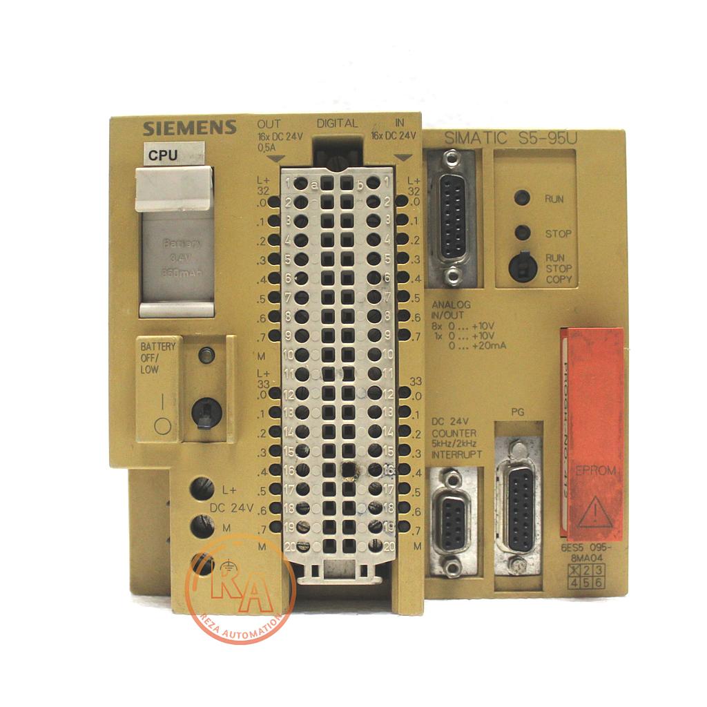 SIEMENS 6ES5 095-8MA04 SIMATIC S5-95U Compact Controller, 32 I/O