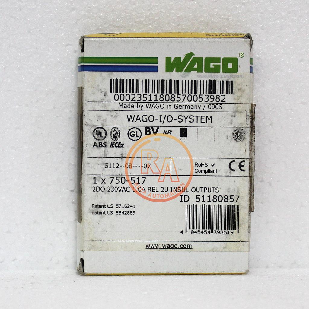 WAGO 750-517 2-CHANNEL RELAY OUTPUT, AC 250 V