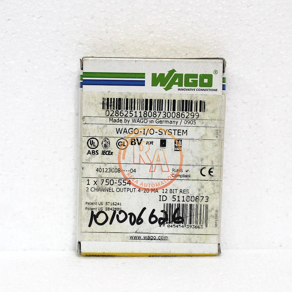 WAGO 750-554 I/O MODULE, 2 CHANNEL ANALOG OUTPUT