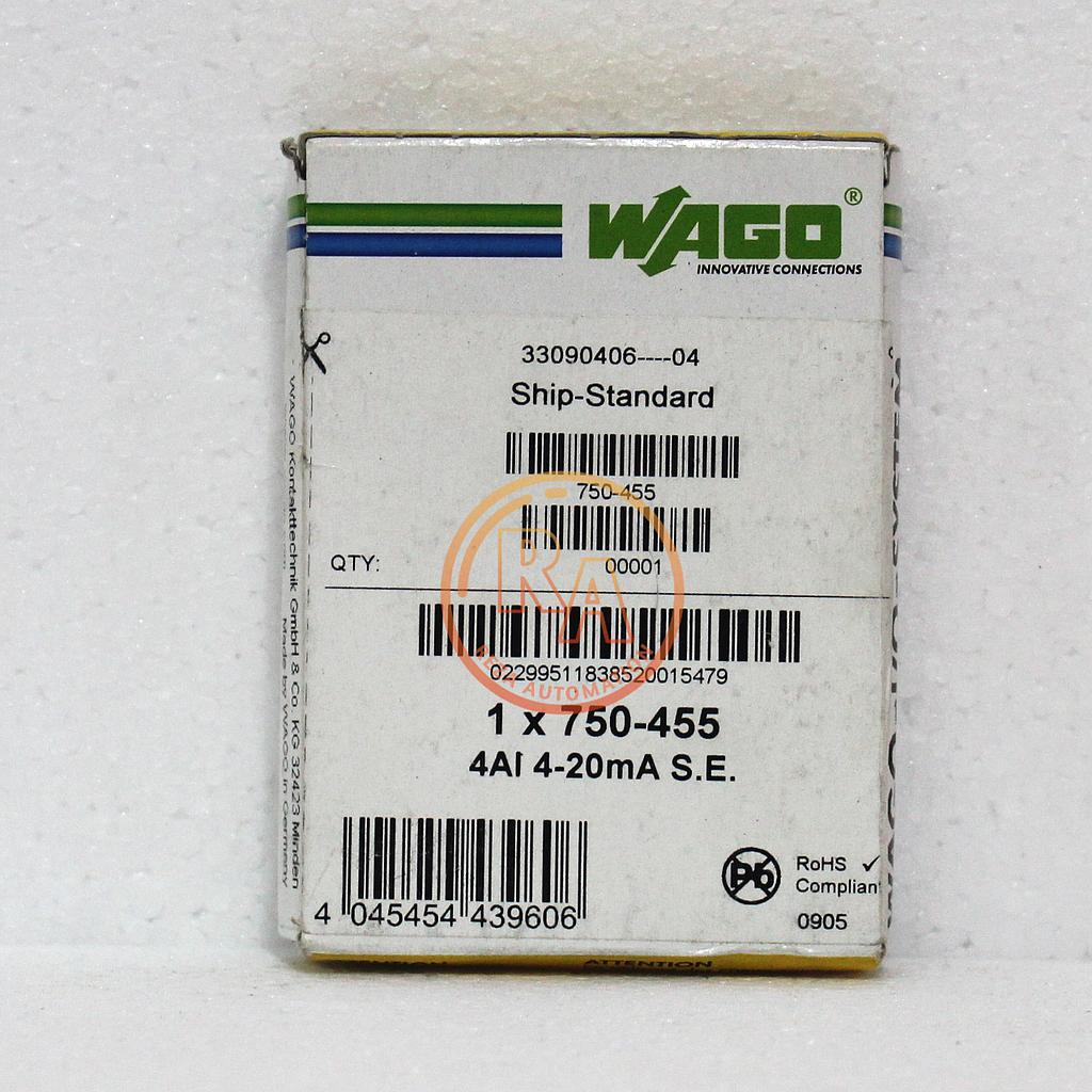 Wago 750-455 Analogue Input Module 4AI 24VDC