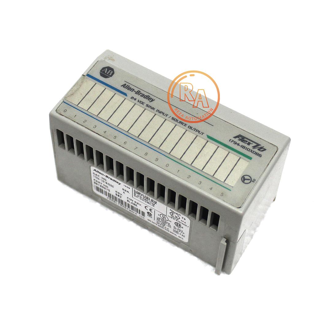 ALLEN BRADLEY 1794-IB10XOB6 Flex I/O Module, 24VDC, 10-In-Sink, 6-Out-Source