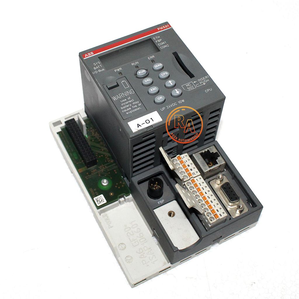ABB PM581 AC500,Programmable Logic Controller 256kB LCD Display 