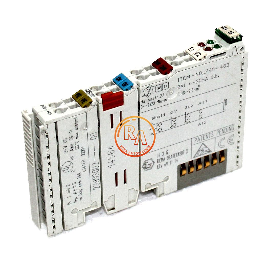 WAGO 750-466 Analog Input Module 2-Channel, Single-Ended
